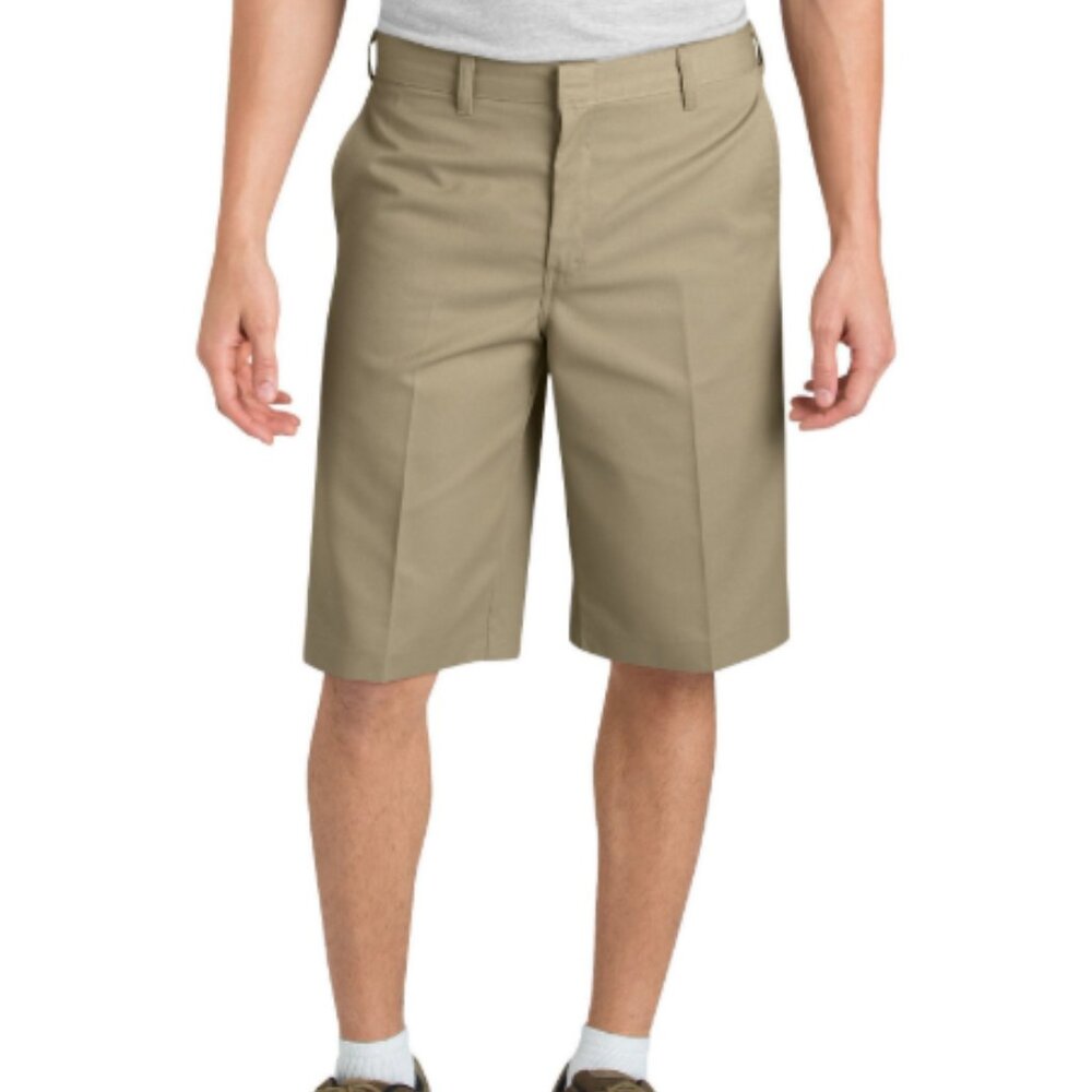 Dickies Young Men's Flat Front Shorts, 27282, Khaki